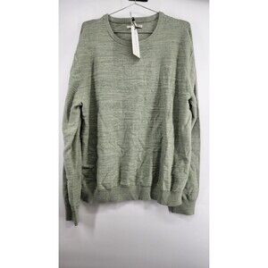 Hawker Rye Men's XL Green Combed Cotton Slub Crewneck Sweater NWT